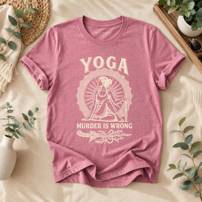 Yoga Because Murder Is Wrong Retro Graphic Tee