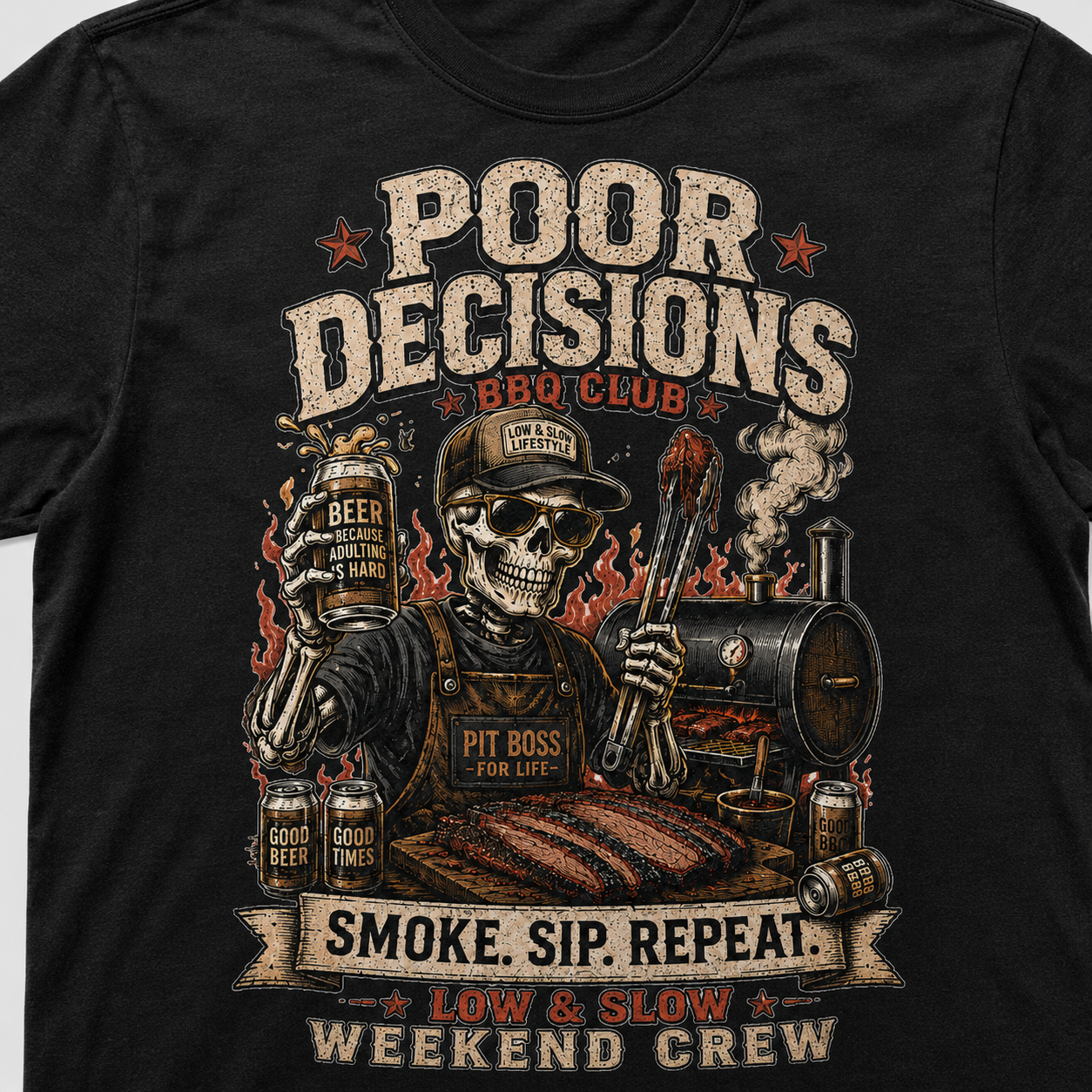 Poor Decisions BBQ Club Tee