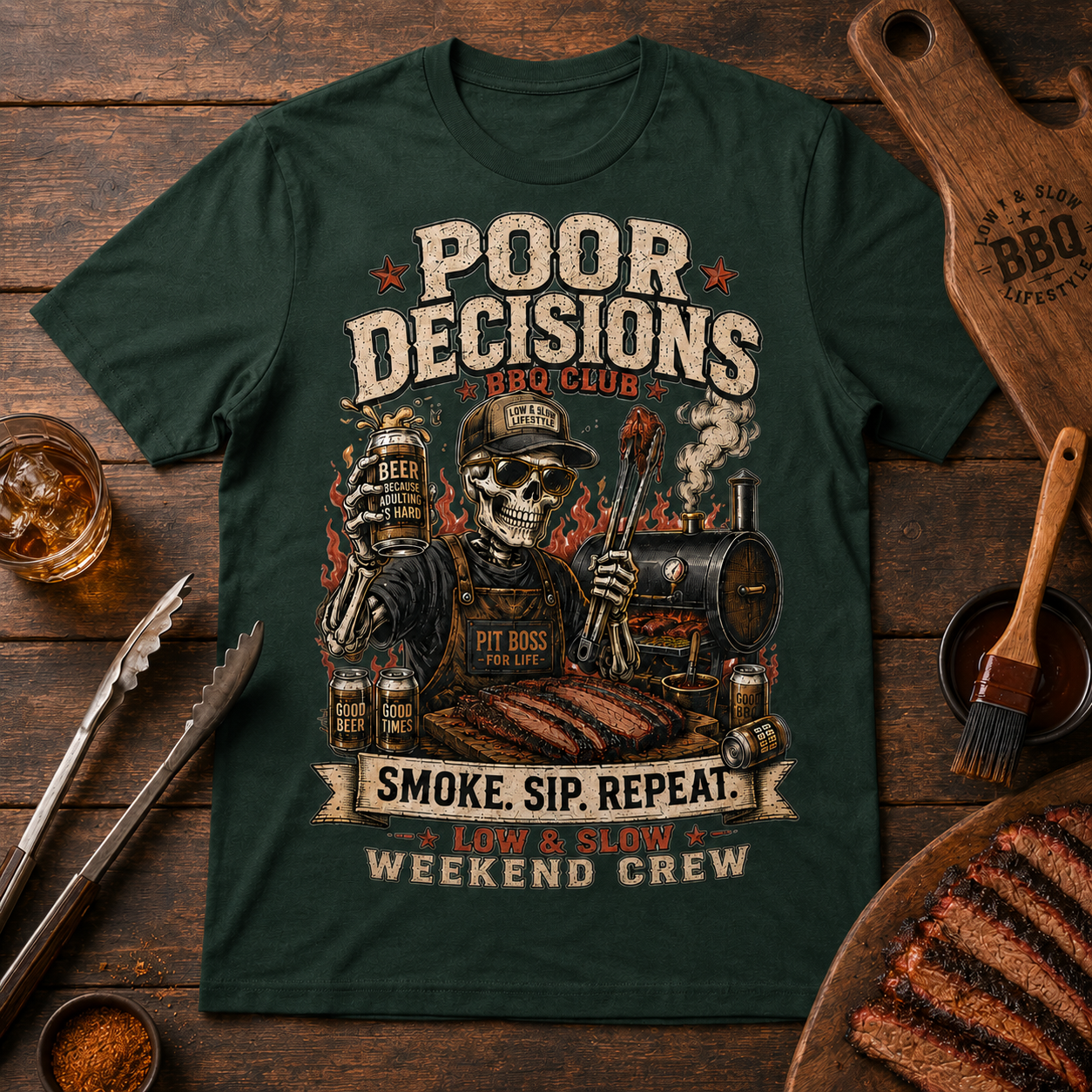 Poor Decisions BBQ Club Tee