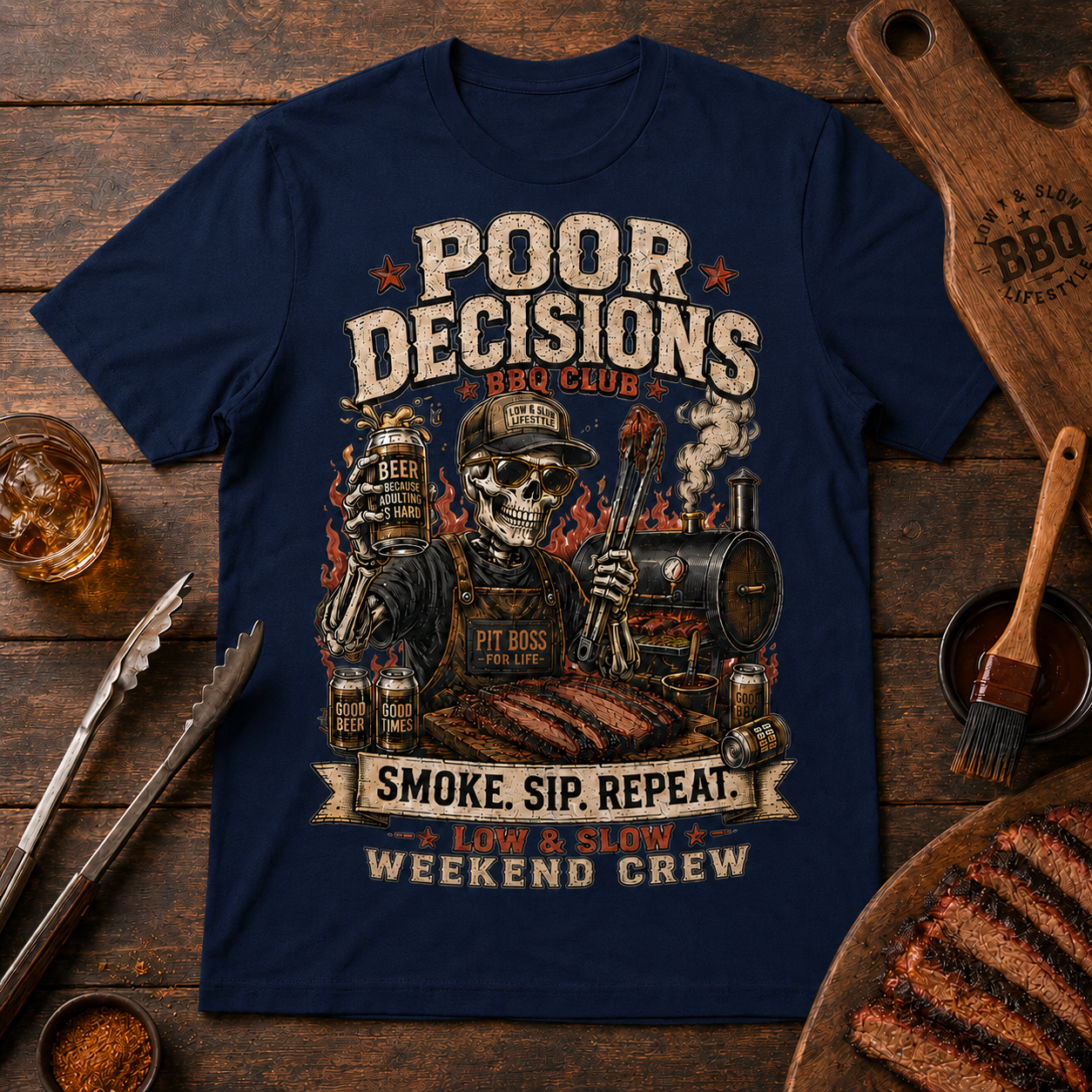 Poor Decisions BBQ Club Tee
